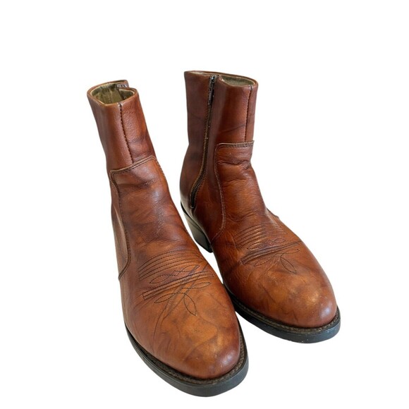 Durango Mens Leather Boots Ankle Zip Up Cowboy Western TR824 Brown Size … - Picture 2 of 11